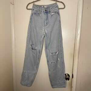 Wild Fable High-Rise Distressed Mom Jeans Light Wash Size XXS